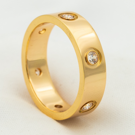 [Together Jewelry]LOVE RING 5.5MM 6 DIAMONDS PINK GOLD