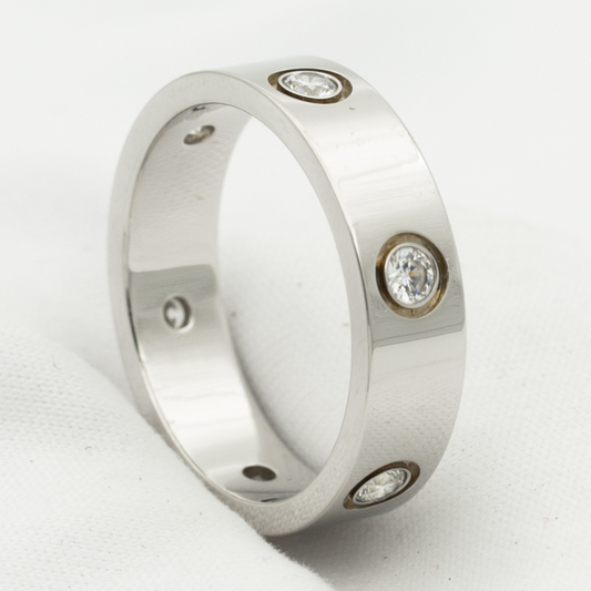 [Together Jewelry]LOVE RING 5.5MM 6 DIAMONDS SILVER