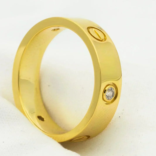 [Together Jewelry]LOVE RING 5.5MM 3 DIAMONDS GOLD
