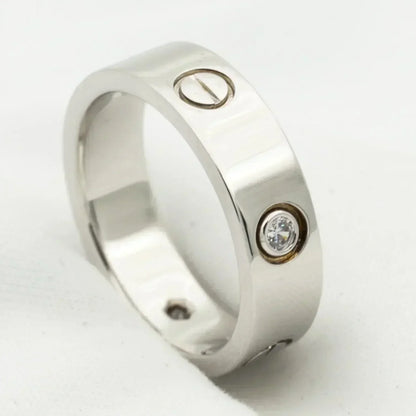 [Together Jewelry]LOVE RING 5.5MM 3 DIAMONDS SILVER