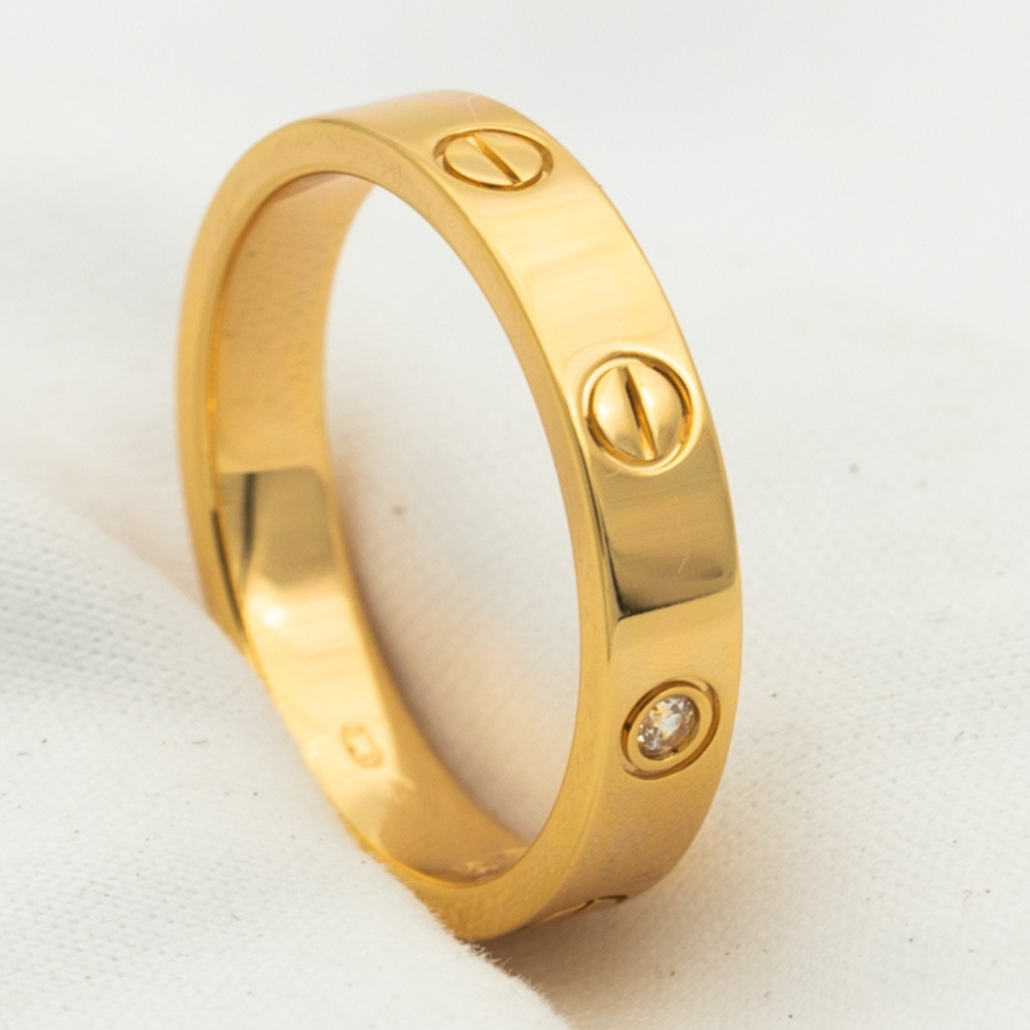 [Together Jewelry]LOVE RING 4MM 1 DIAMOND PINK GOLD