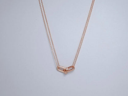 [Together Jewelry]TI FFANY hardwear Horseshoe Double Ring Necklace