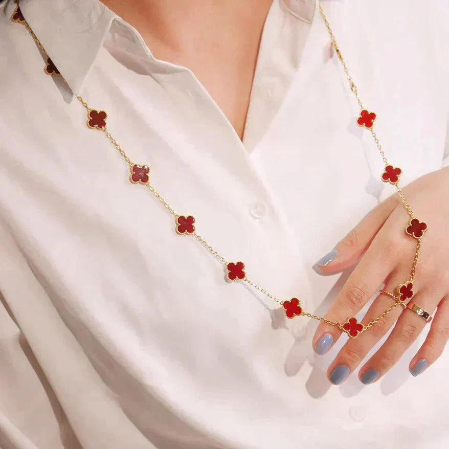 [Together]CLOVER 20 MOTIFS CARNELIAN NECKLACE