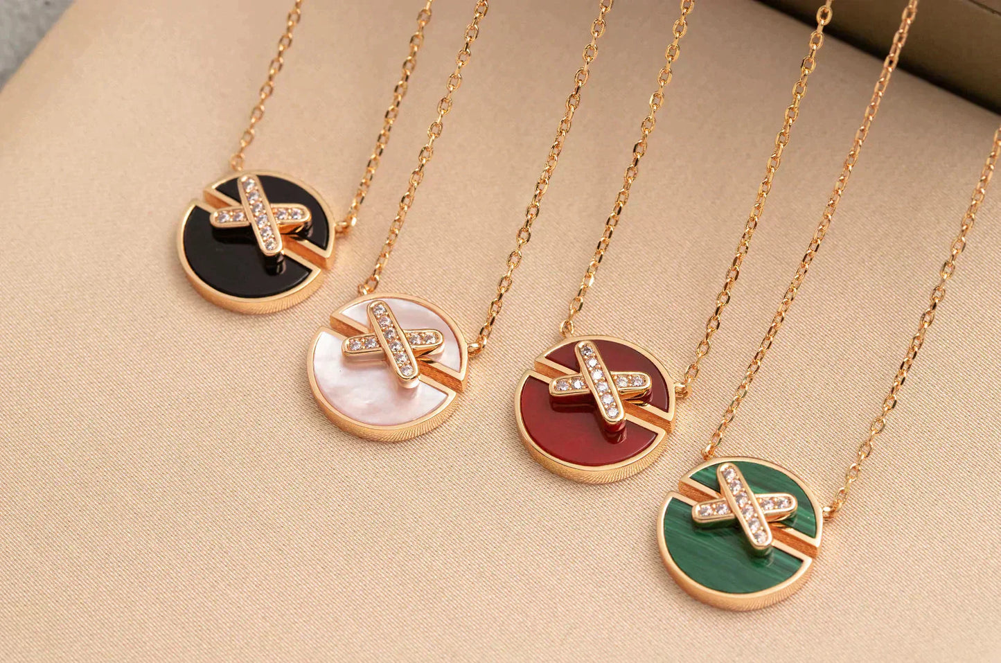 [Together Jewelry]JEUX DE ROSE GOLD DIAMOND NECKLACE