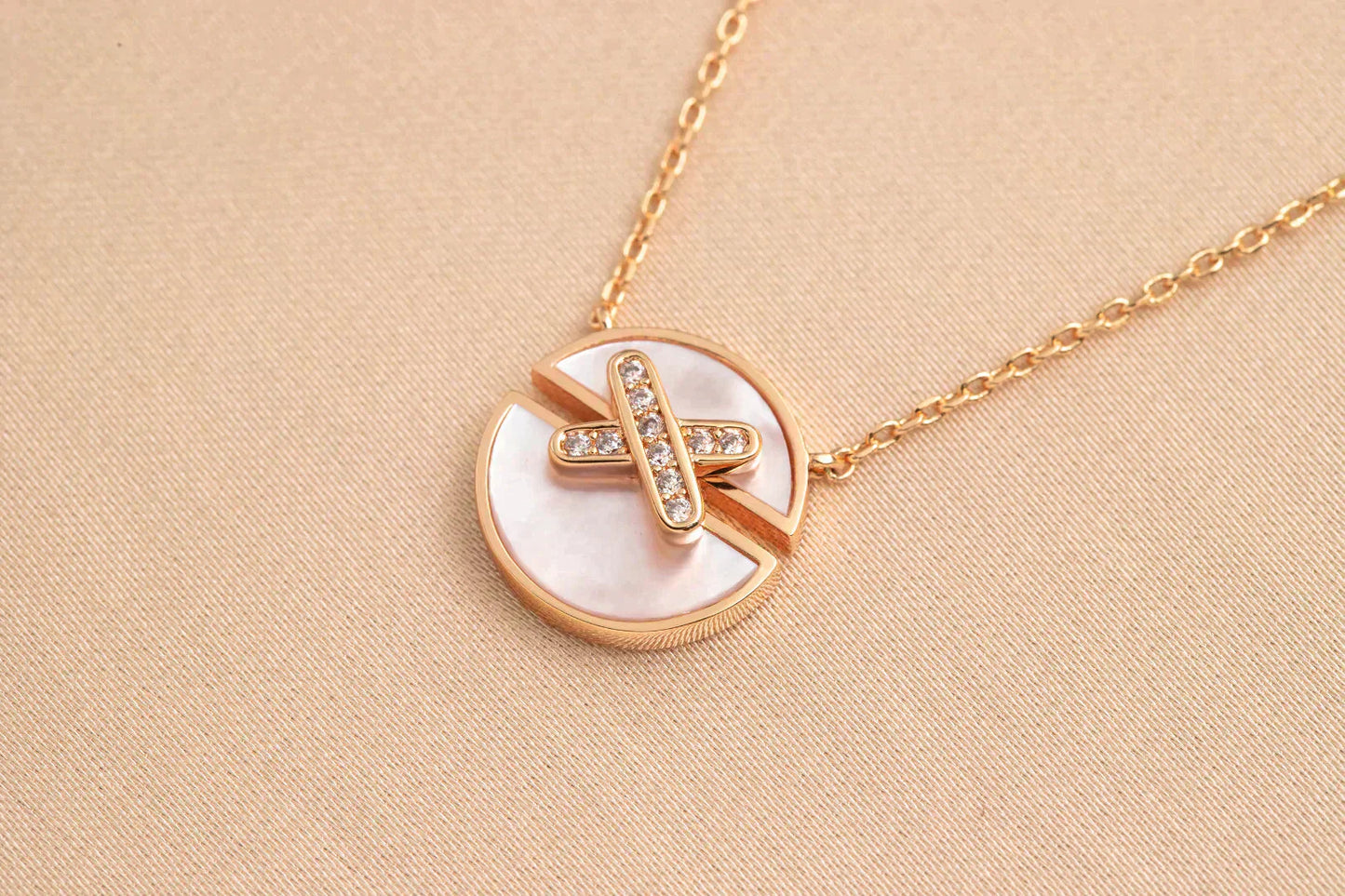 [Together Jewelry]JEUX DE ROSE GOLD DIAMOND NECKLACE