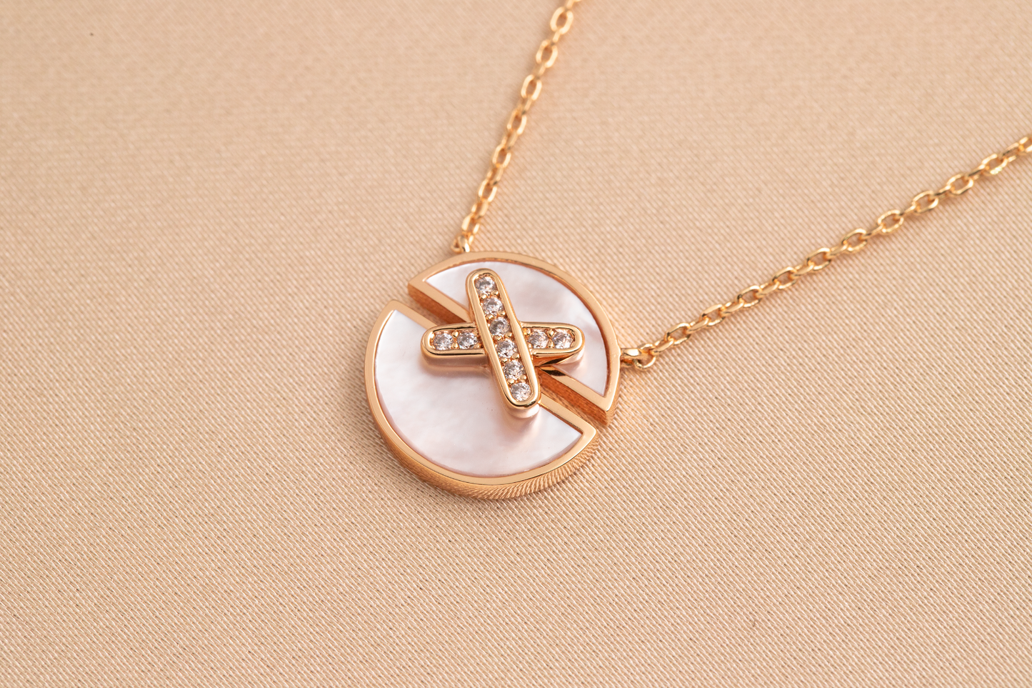 [Together Jewelry]JEUX DE PINK GOLD DIAMOND NECKLACE