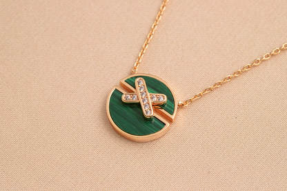 [Together Jewelry]JEUX DE PINK GOLD DIAMOND NECKLACE