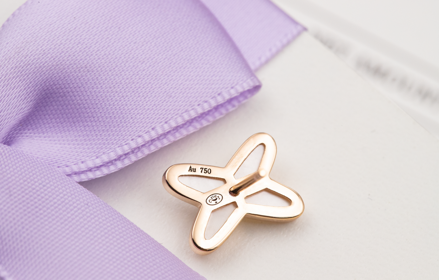 [Together Jewelry]JEUX DE WHITE MOP ROSE GOLD DIAMOND EARRINGS