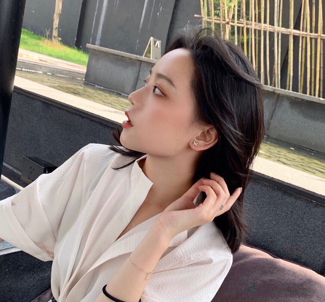 [Together Jewelry]JEUX DE WHITE MOP PINK GOLD DIAMOND EARRINGS