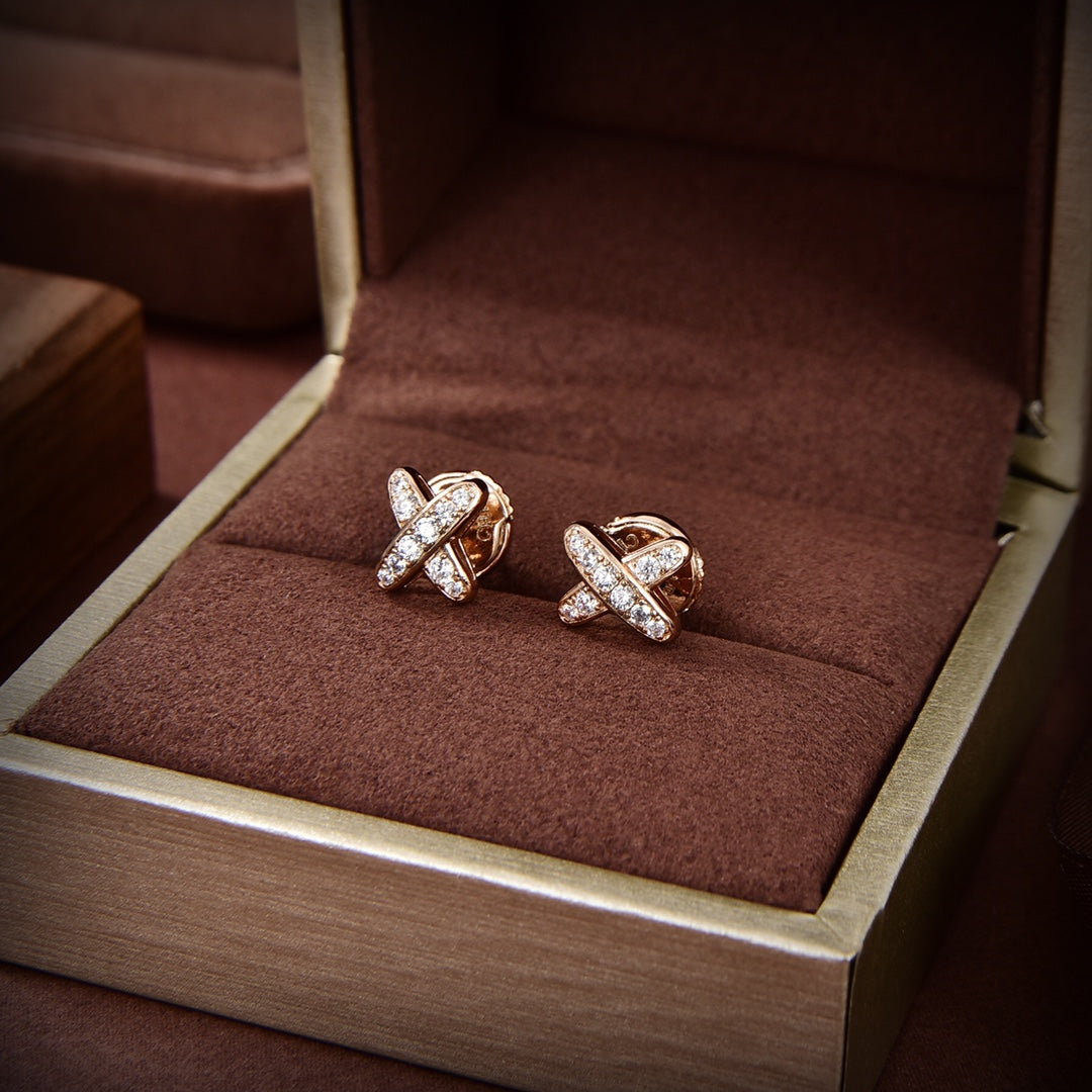 [Together Jewelry]JEUX DE GOLD DIAMOND EARRINGS