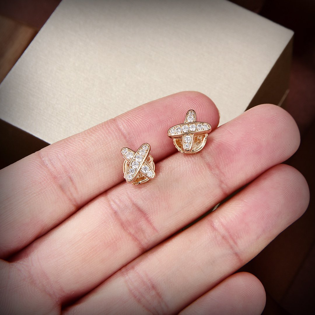 [Together Jewelry]JEUX DE GOLD DIAMOND EARRINGS