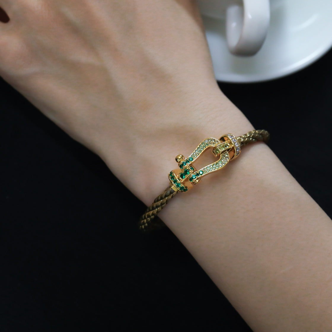 [Together Jewelry]FORCE 10 GOLD GREEN DIAMOND PAVED