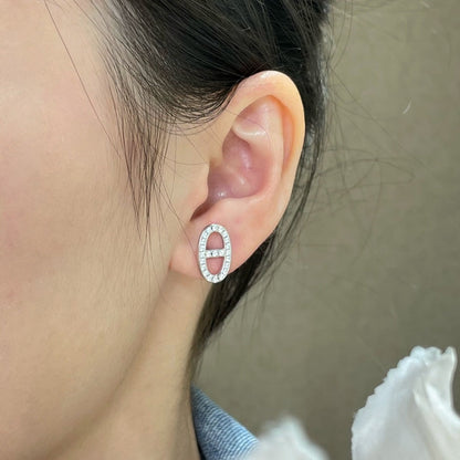 [Together Jewelry]HM FULL DIAMOND PIG NOSE STUD EARRINGS