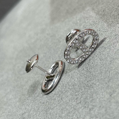 [Together Jewelry]HM FULL DIAMOND PIG NOSE STUD EARRINGS