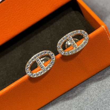 [Together Jewelry]HM FULL DIAMOND PIG NOSE STUD EARRINGS