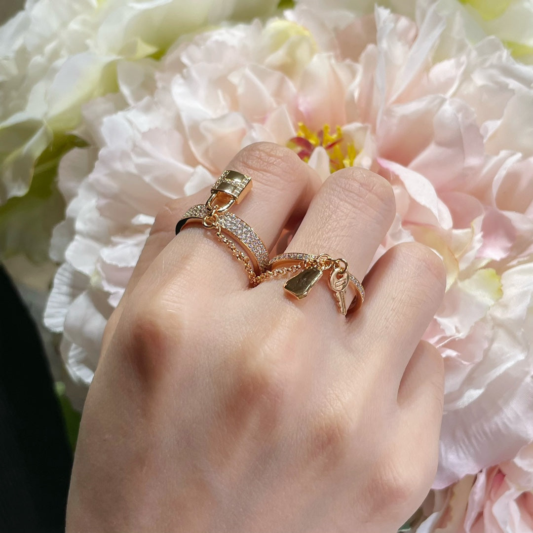[Together Jewelry]HM KELLY CLOCHETTE DOUBLE RING IN  WITH DIAMONDS