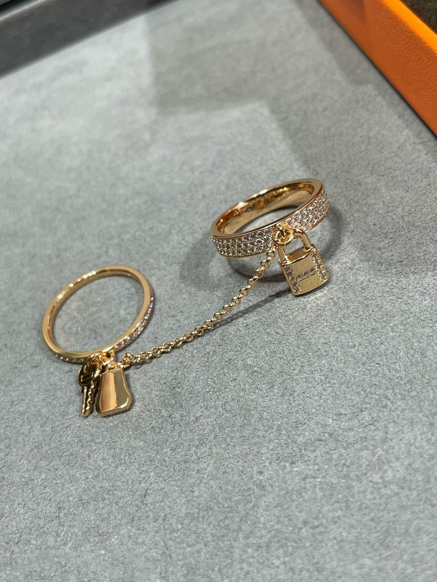 [Together Jewelry]HM KELLY CLOCHETTE DOUBLE RING IN  WITH DIAMONDS