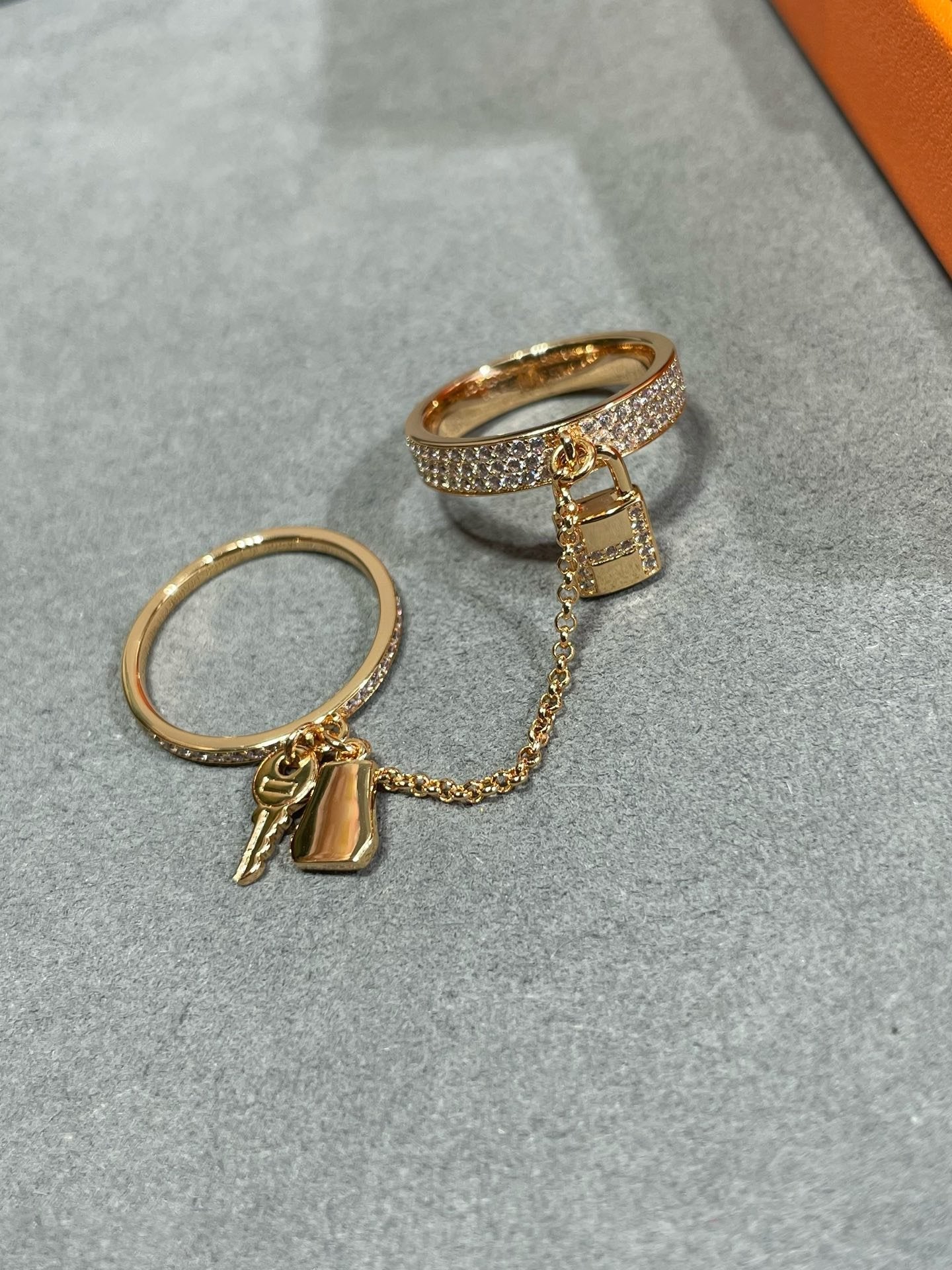 [Together Jewelry]HM KELLY CLOCHETTE DOUBLE RING IN  WITH DIAMONDS