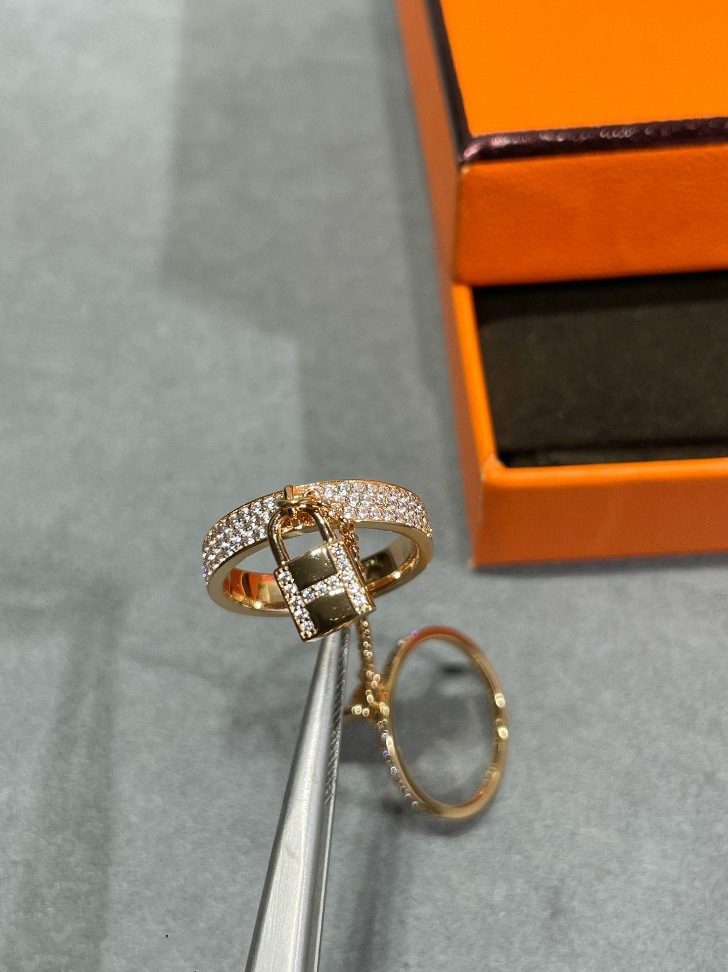 [Together Jewelry]HM KELLY CLOCHETTE DOUBLE RING IN  WITH DIAMONDS