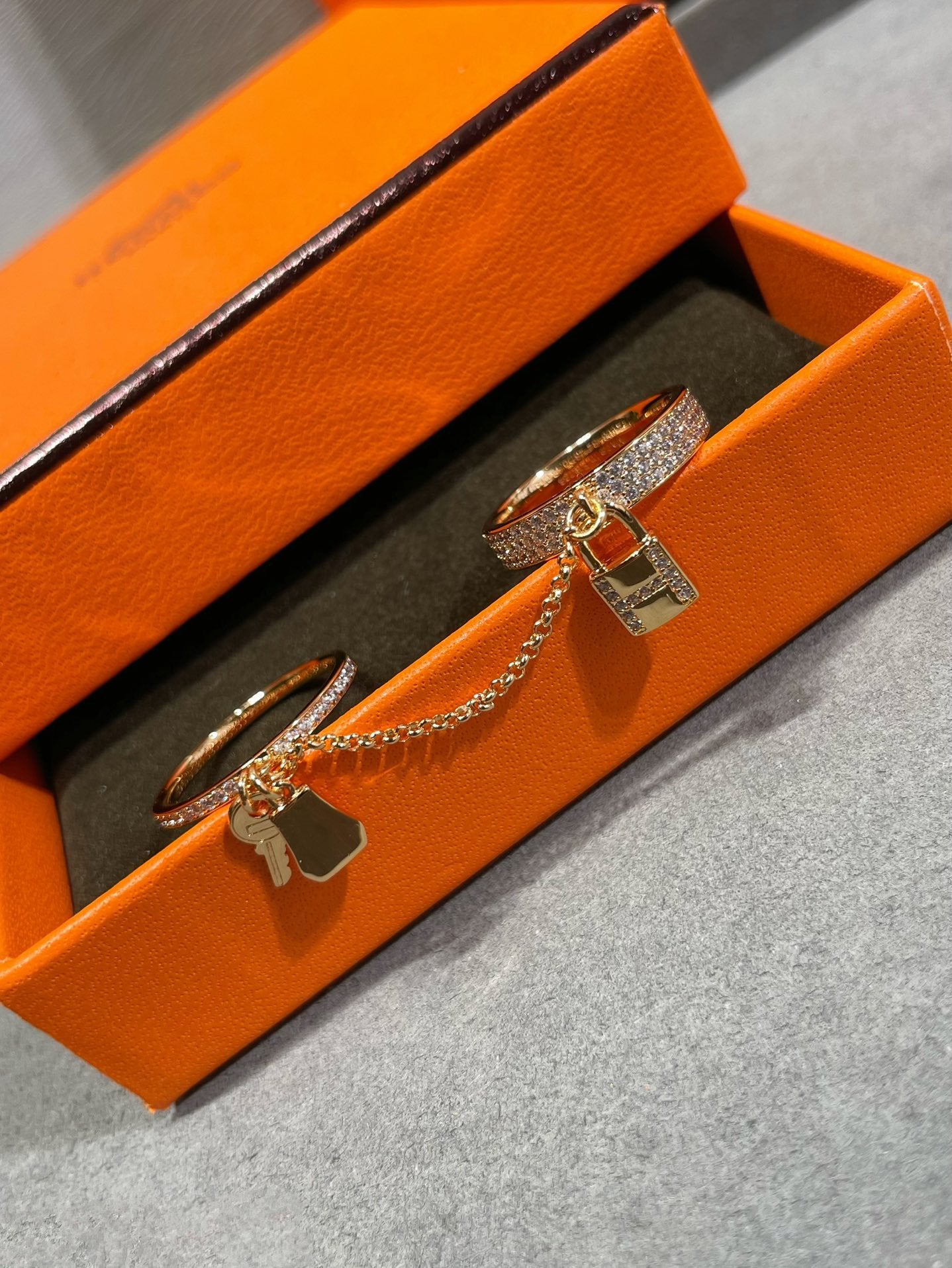 [Together Jewelry]HM KELLY CLOCHETTE DOUBLE RING IN  WITH DIAMONDS