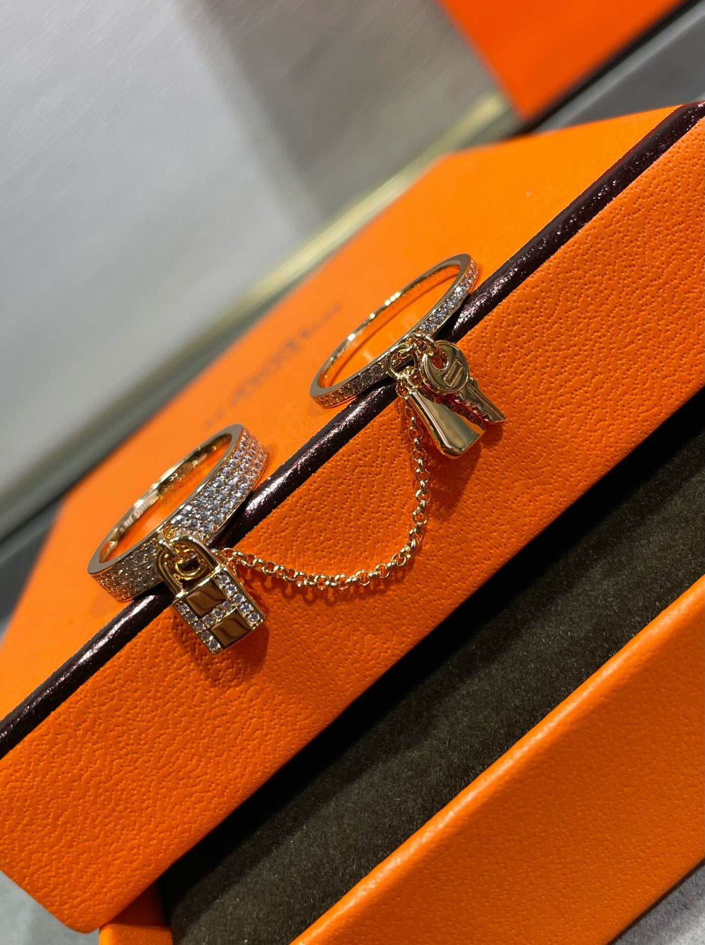 [Together Jewelry]HM KELLY CLOCHETTE DOUBLE RING IN  WITH DIAMONDS