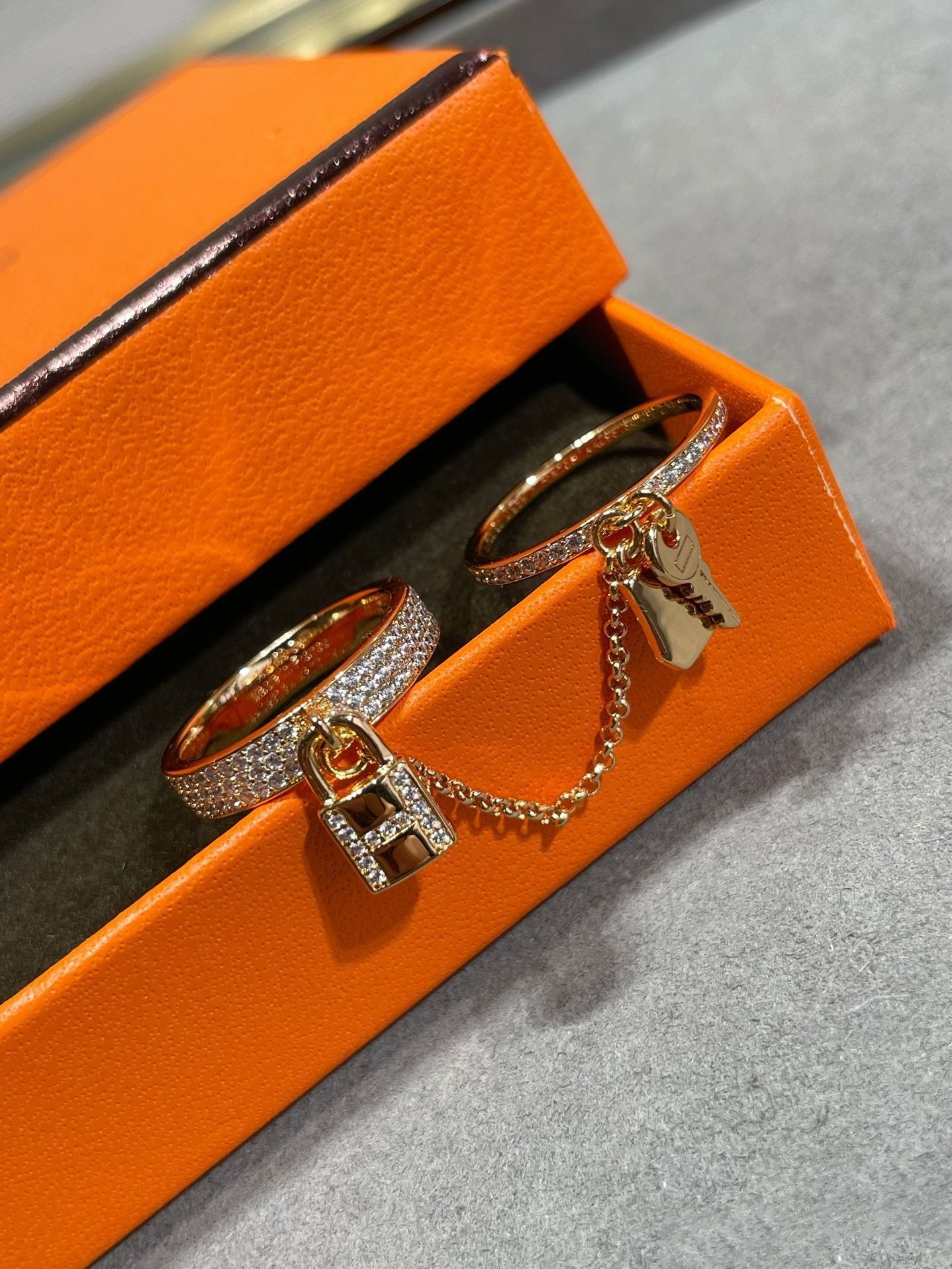 [Together Jewelry]HM KELLY CLOCHETTE DOUBLE RING IN  WITH DIAMONDS