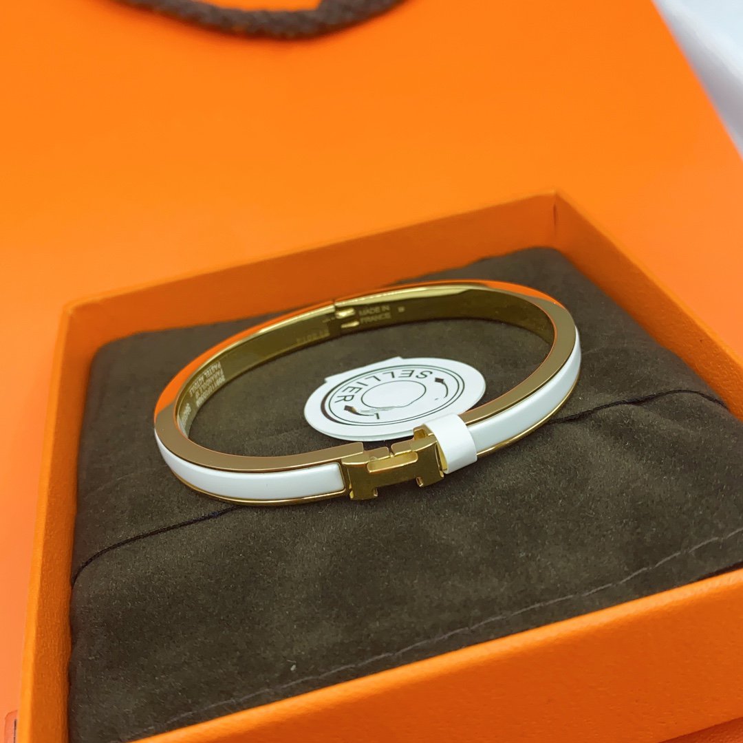 [Together Jewelry]CLASSIC HM CLIC WHITE 8MM ENAMEL BRACELET