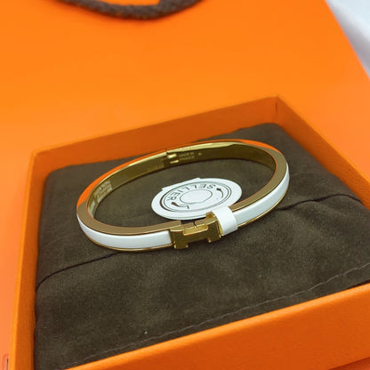[Together Jewelry]CLASSIC HM CLIC WHITE 8MM ENAMEL BRACELET