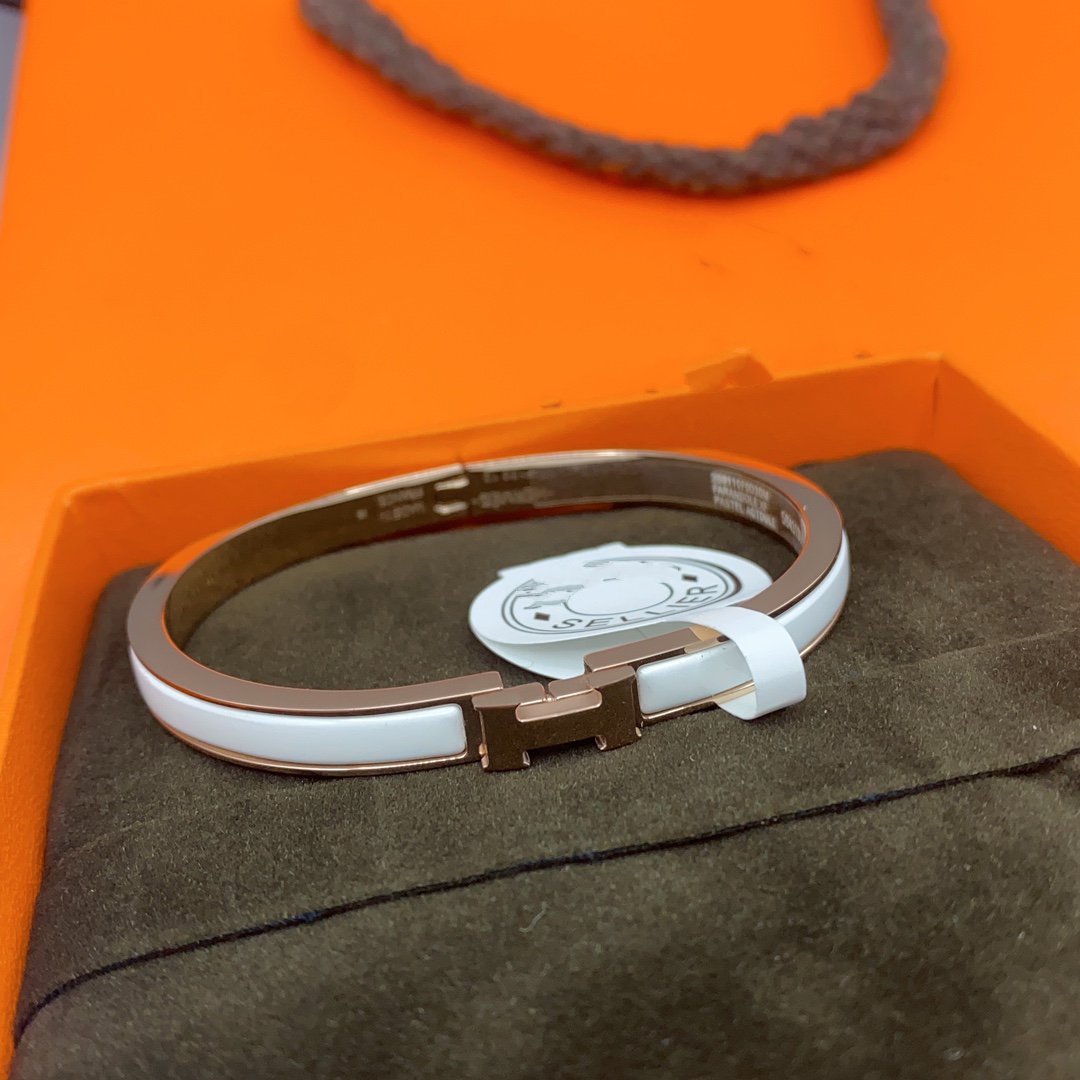 [Together Jewelry]CLASSIC HM CLIC WHITE 8MM ENAMEL BRACELET