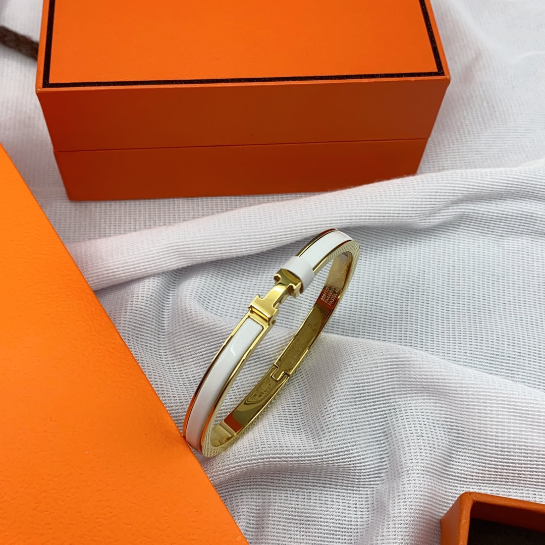 [Together Jewelry]CLASSIC HM CLIC WHITE 8MM ENAMEL BRACELET