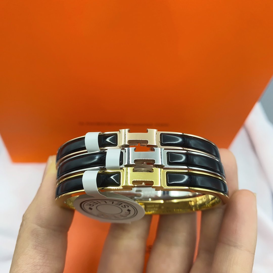 [Together Jewelry]CLASSIC HM CLIC BLACK 8MM ENAMEL BRACELET