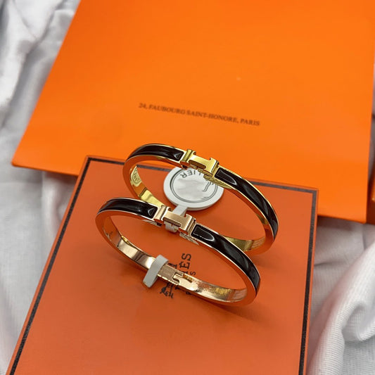 [Together Jewelry]CLASSIC HM CLIC BLACK 8MM ENAMEL BRACELET