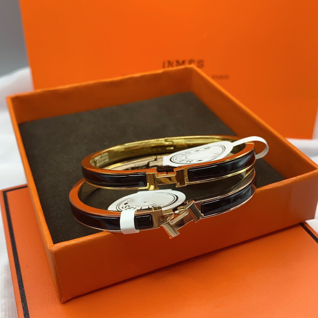 [Together Jewelry]CLASSIC HM CLIC BLACK 8MM ENAMEL BRACELET