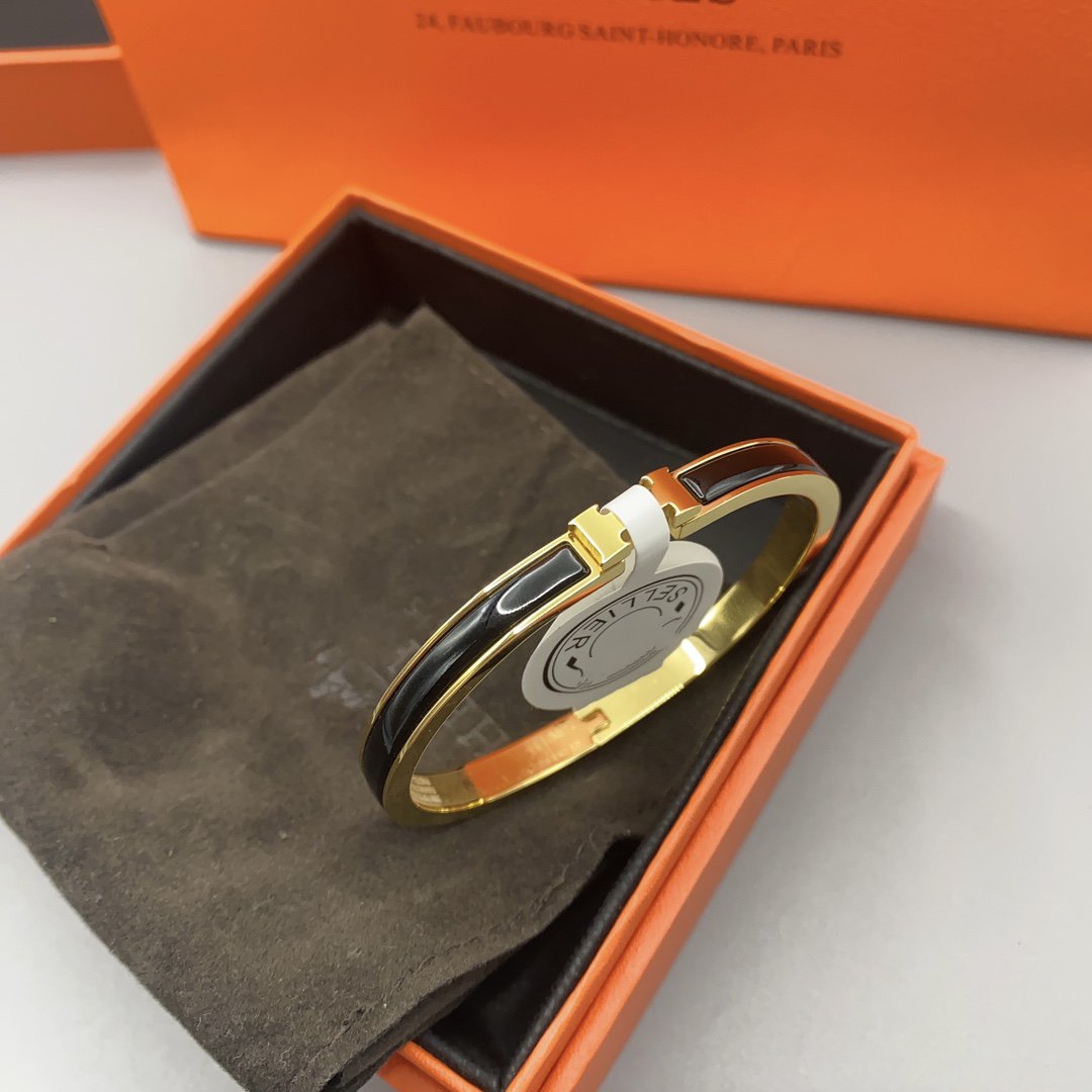 [Together Jewelry]CLASSIC HM CLIC BLACK 8MM ENAMEL BRACELET