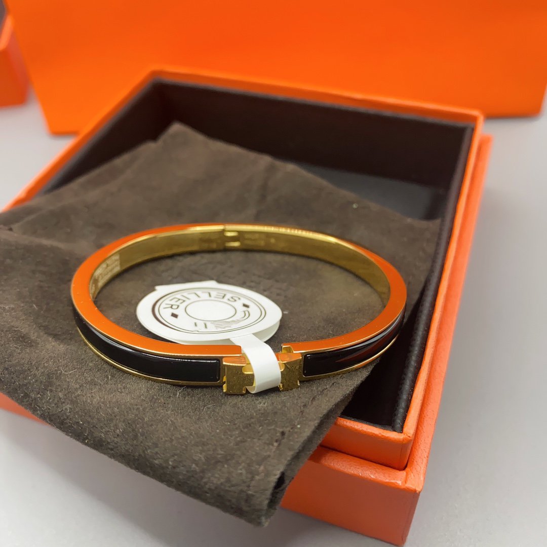 [Together Jewelry]CLASSIC HM CLIC BLACK 8MM ENAMEL BRACELET