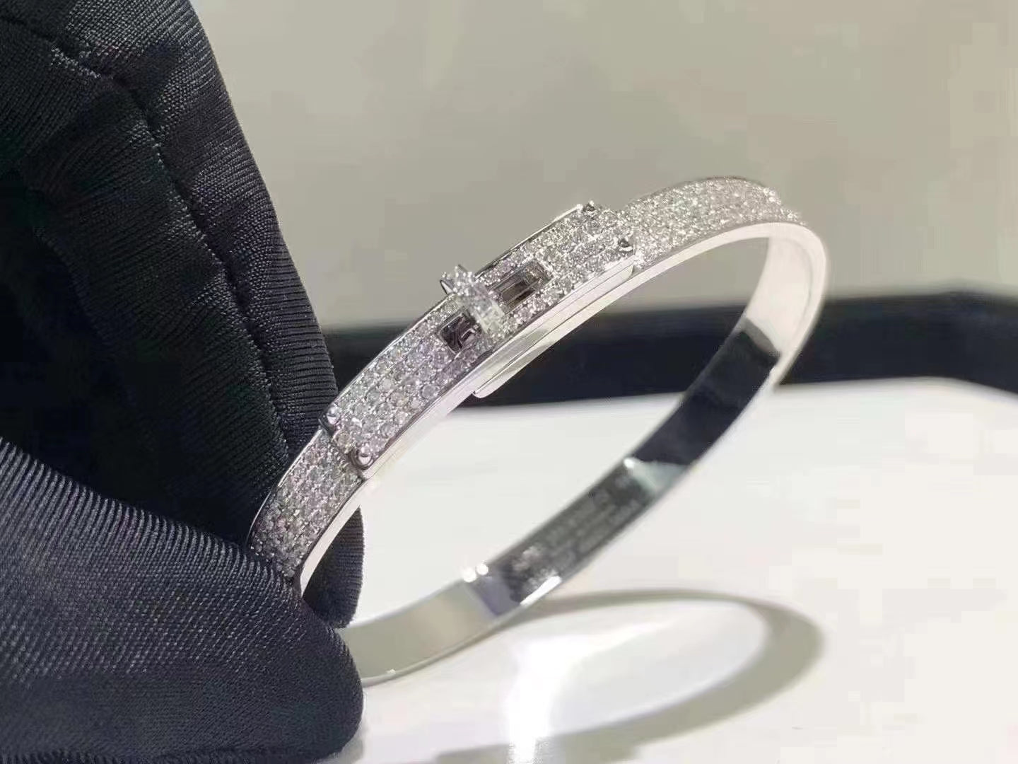 [Together Jewelry]HM KELLY BRACELET IN SILVER AND FULL PAVE DIAMOND