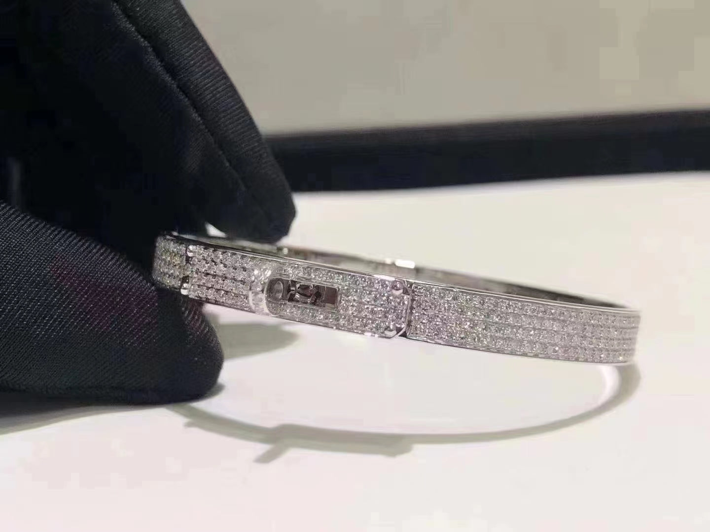 [Together Jewelry]HM KELLY BRACELET IN SILVER AND FULL PAVE DIAMOND
