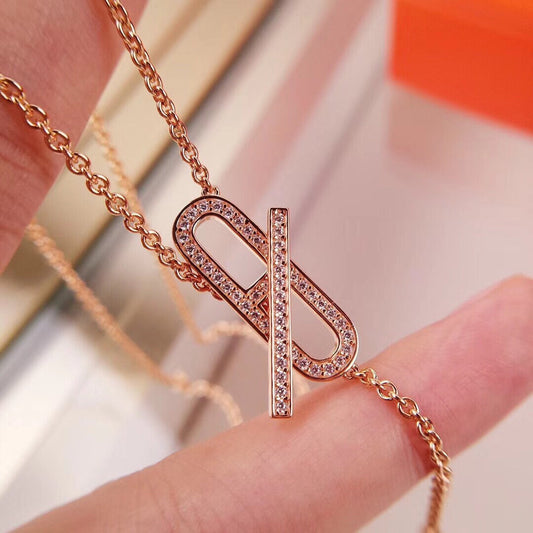 [Together Jewelry]HM FIRE PIG NOSE NECKLACE TRENDY STREET