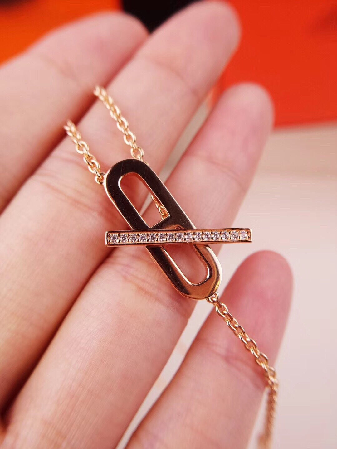 [Together Jewelry]HM FIRE PIG NOSE NECKLACE TRENDY STREET