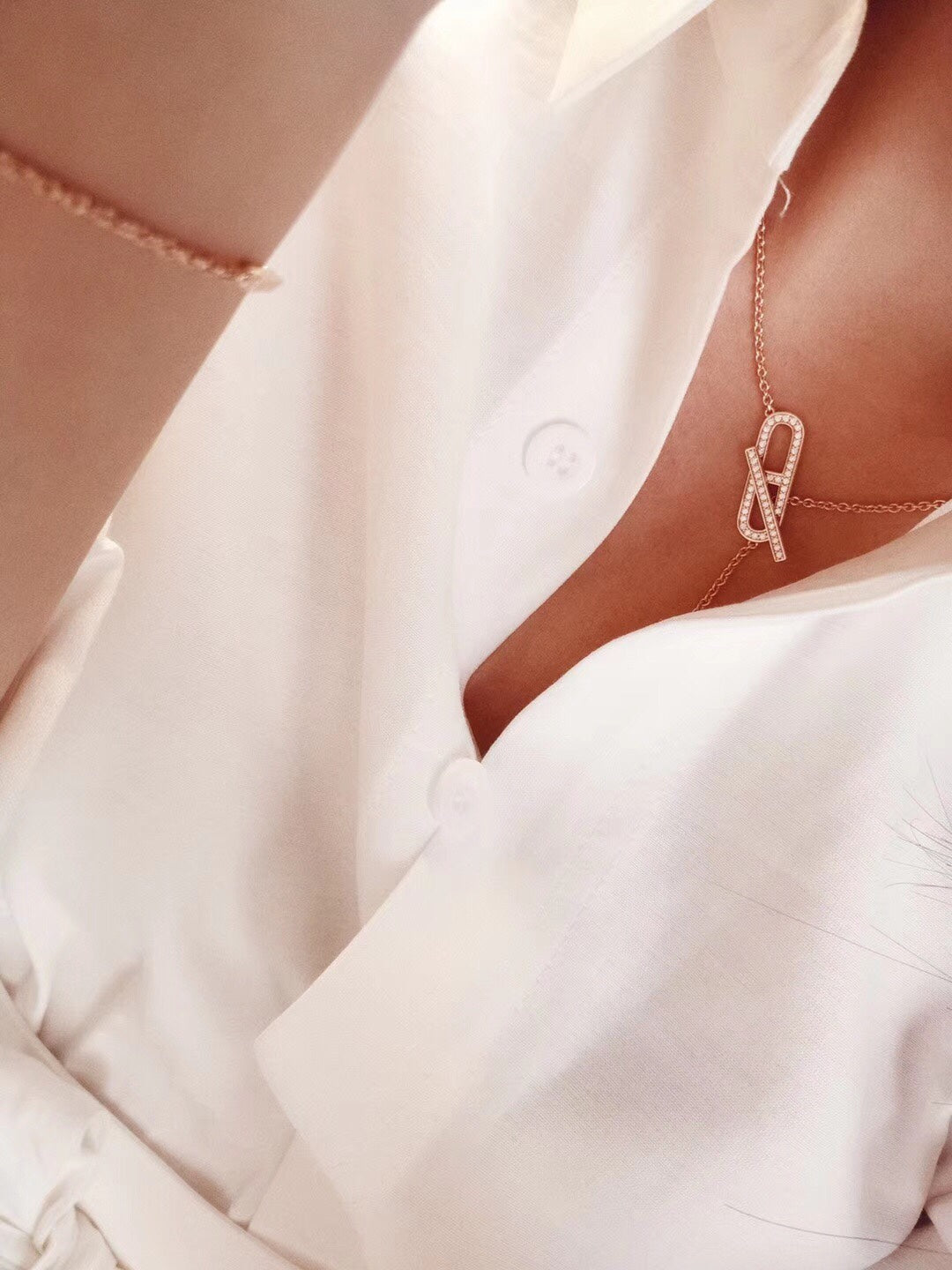 [Together Jewelry]HM FIRE PIG NOSE NECKLACE TRENDY STREET