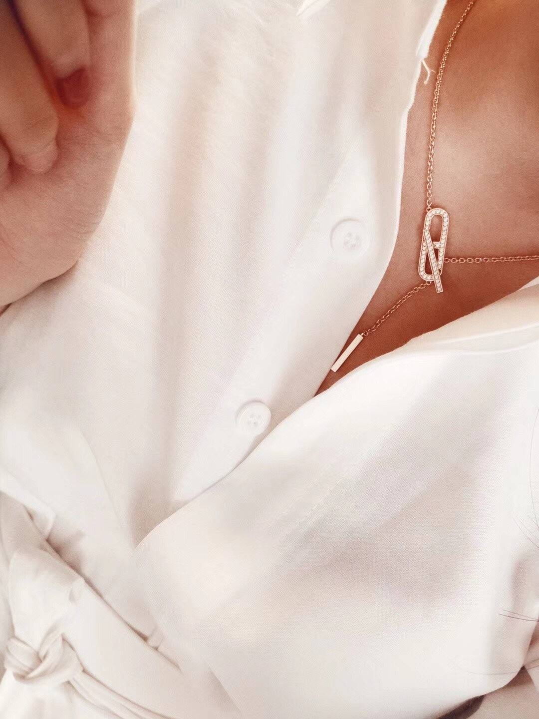 [Together Jewelry]HM FIRE PIG NOSE NECKLACE TRENDY STREET