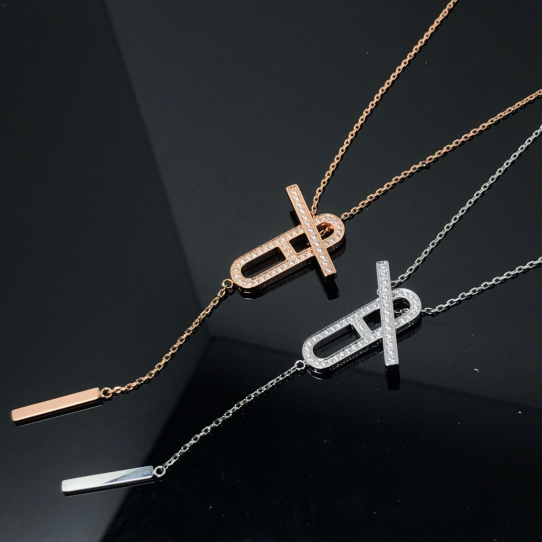 [Together Jewelry]HM NECKLACE PLATINUM ROSE GOLD DIAMOND