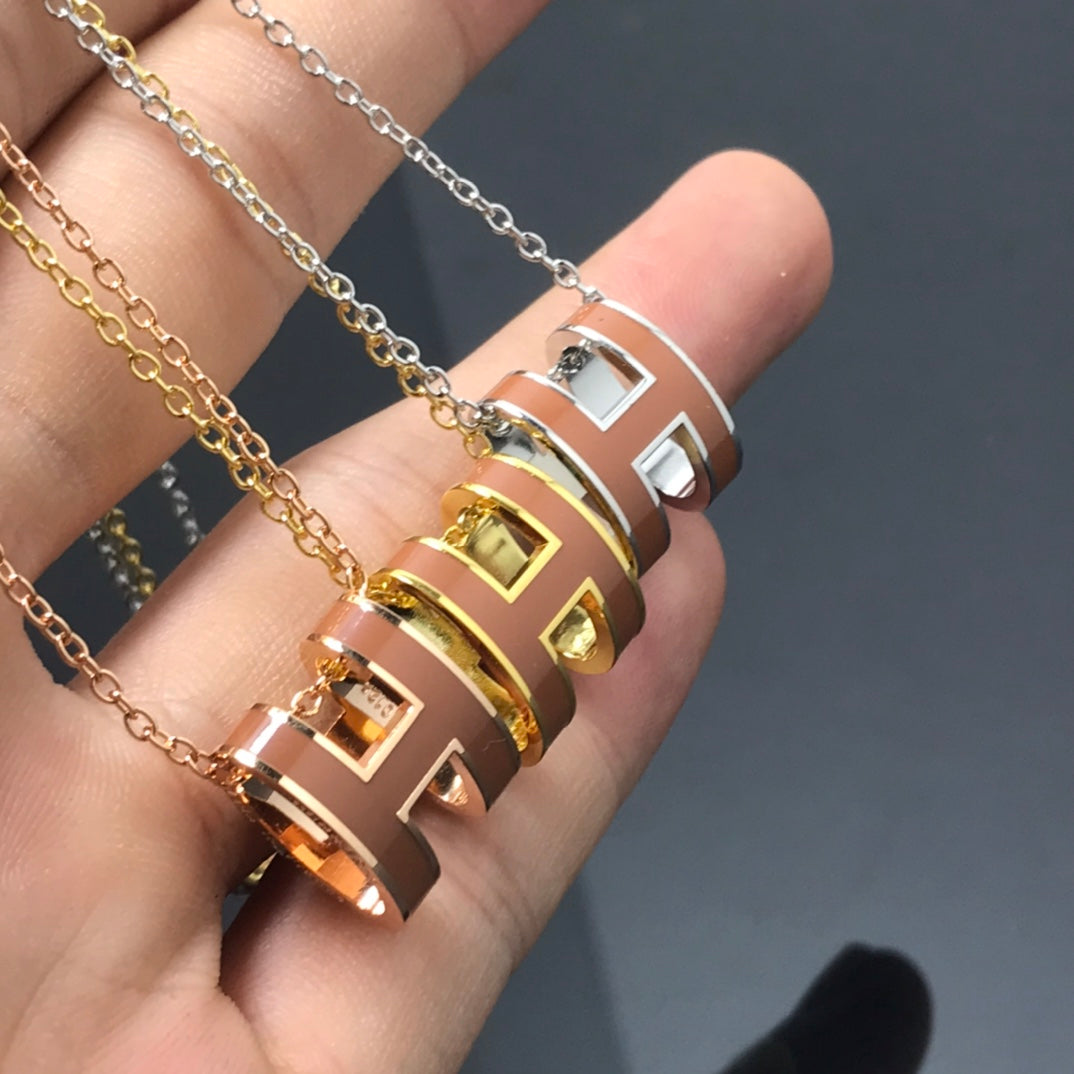 [Together Jewelry]H NECKLACE BROWN