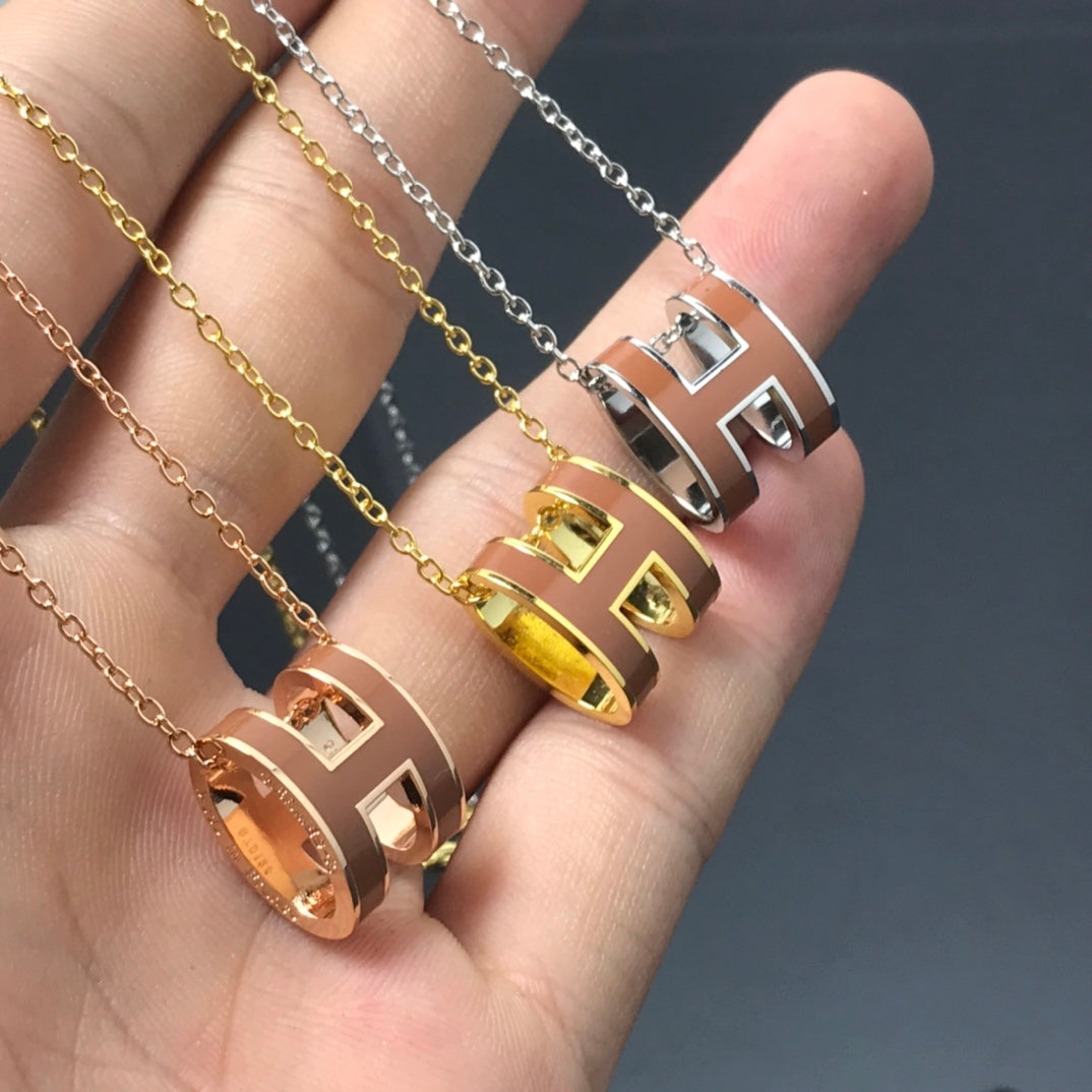 [Together Jewelry]H NECKLACE BROWN
