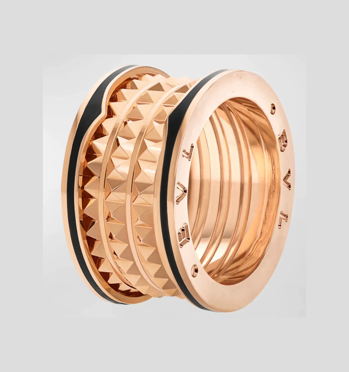 [Together Jewelry]ZERO 1 ROCK BLACK CERAMIC PINK GOLD LARGE MODEL