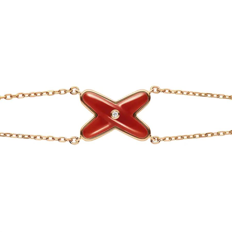 [Together Jewelry]JEUX BRACELET CARNELIAN PINK GOLD 1 DIAMOND