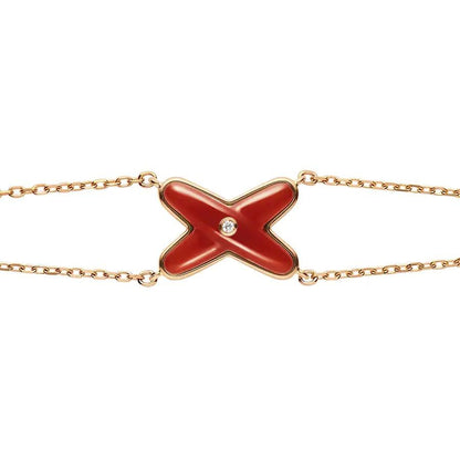 [Together Jewelry]JEUX BRACELET CARNELIAN PINK GOLD 1 DIAMOND
