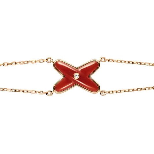 [Together Jewelry]JEUX BRACELET CARNELIAN PINK GOLD 1 DIAMOND
