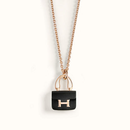 [Together Jewelry]CONSTANCE BLACK PEDANT PINK GOLD NECKLACE
