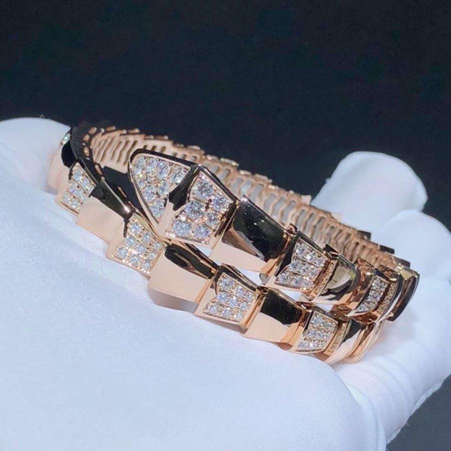 [Together Jewelry]SERPENTI WIDE BRACELET PINK GOLD DIAMOND